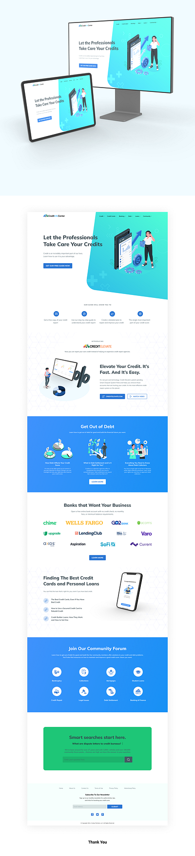Credit Management Firm Landing page credit design figma finance ui uiux website