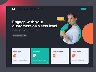 Product Landing Page blog design branding creative design ui website