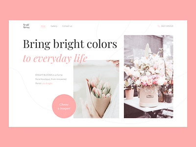 Design concept for the floristry store website flower pink redesign ui website