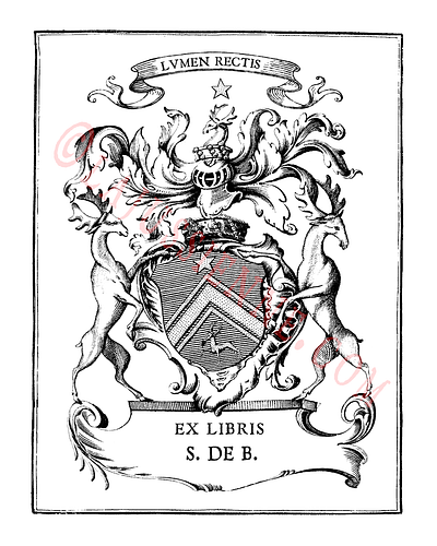 Ex-libris sur mesure bookplate design devise ex libris heraldic heraldry