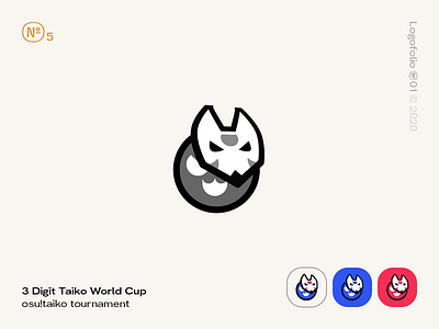 Logofolio №01 — 3 Digit Taiko World Cup behance branding design drum fox graphic design graphic designer illustration kitsune logo osu taiko vector