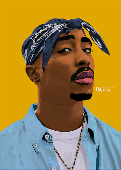 tupac shakur vector drawing by hiboart adobe art artwork design digital digitaldrawing graphic design illustration logo ui