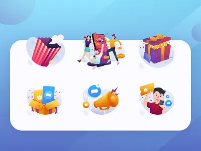 Gift Illustration design games gift illustration referral vector