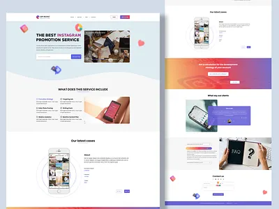 Instagram Marketing Landing Page app branding design digital marketing agency graphic design instagram boost landing page landingpage marketing ui ux vector