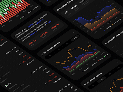 Crypto market statistic visualization animation application bitcoin chart crypto dark dashboard data ethereum exchange finance investment ios trading ui widget