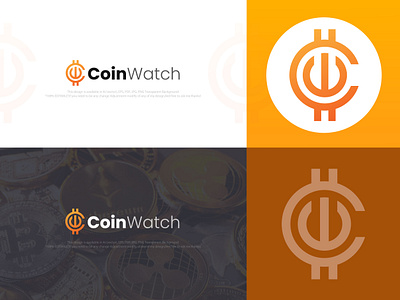 Coin Watch Logo 2nd Concept abstract blockchain cash coin crypto crypto currency currency digital exchange internet logo market modern network technology token trade vector virtual watch