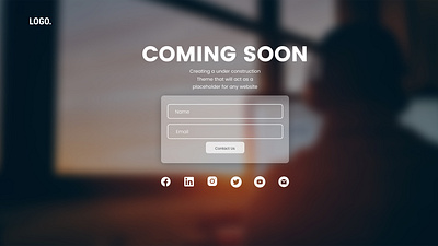 COMING SOON PAGE DESIGN app design graphic design icon landing page ui web ui website wordpress