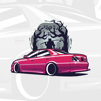 Toyota Chaser JZX100 art automobile automotive car carart chaser design drawing illustration japan jdm logo toyota vector