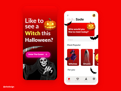 Halloween Fantasy App design graphic design halloween ui ui design ux