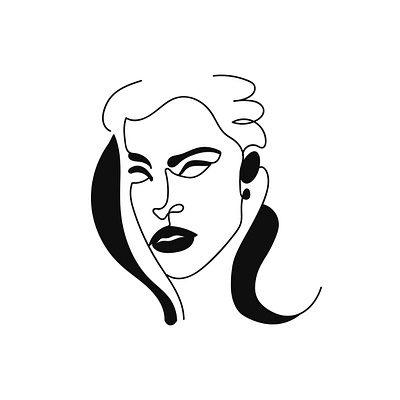 Elegant woman portrait art graphic design icon stye