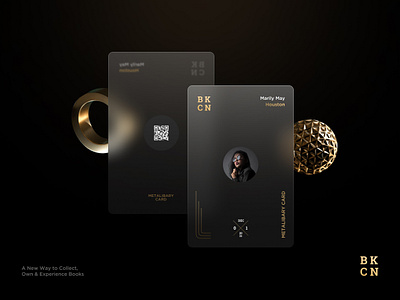 BKCN Metalibary Card blockchain card gold graphic design id card identity profile screen screen design