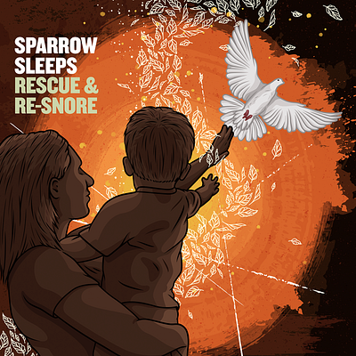 August Burns Red "Rescue & Re-snore" lullabies album cover august burns red bird illustration portrait sparrow sleeps toddler