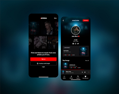 Imperia - Music Mobile Application clean design illustration music ui ui design ux ux design uxui