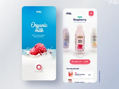 Organic milk android android app app dairy danone ecommerce ios ios app milk mobile online shop organic shop shopping store ui ux white yoghurt yogurt