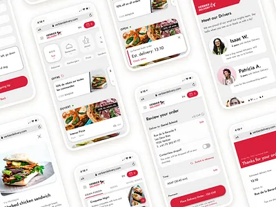 Verbier food delivery service branding design icon illustration typography ui ux vector