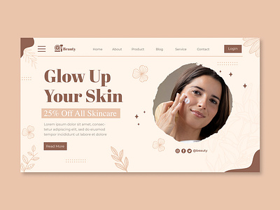 Landing Page Template Beauty beauty branding design graphic design illustration landing page make up product skincare ui web design