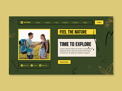 Landing Page Template Nature branding camping design graphic design hiking illustration landing page nature ui web design wild