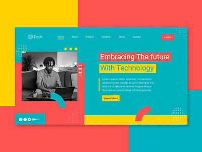 Landing Page Template Technology branding digital future graphic design illustration landing page product technology ui web design