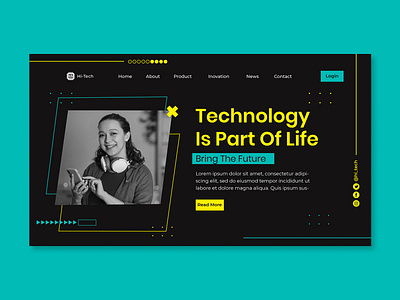 Landing Page Template Technology branding design device digital future graphic design hi tech illustration information landing page tech technology ui web design