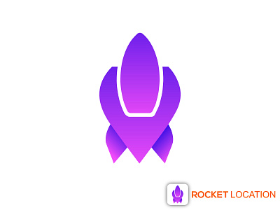MODERN 'ROCKET+LOCATION' LOGO DESIGN brand identity creative logo design flat logo gradient rocket logo logo logo design minimal logo minimalist logo modern logo modern rocket logo rocket design rocket icon rocket location logo rocket logo rocket logotype