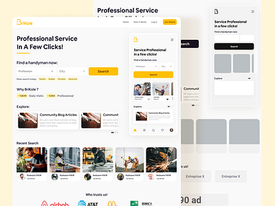 Handyman Finder web application brand design design logo ui uidesign uiux website