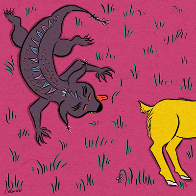 Fright Fall CHUPACABRA Illustration animals artwork chupacabra digital art draw everyday halloween illustration legend procreate spooky