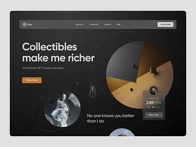 NFT Landing page 3d art art landing page art web bitcoin crypto cryptoart dark landing page marketplace nft 3d nft art nfts token ui website