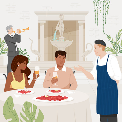 Hotel Illustration dining hotel lobster new orleans