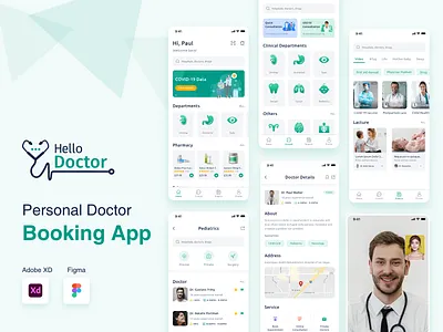 Doctor Appointment Booking App app app ui design booking app branding creative design doctor app doctor appointment booking app layout design logo modern design ui ux