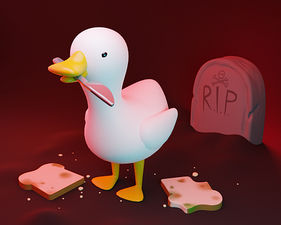 Spooky Duck 3d b3d blender blender3d cartoon character cute design digitalart illustration