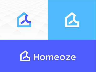 Homeoze, Real Estate Logo Design abstract logo brand identity combinations mark graphic design home logo house icon logo logo concepts logo mark logo trends logo type logos magnify glass minimal modern professional logo real estate startup vector