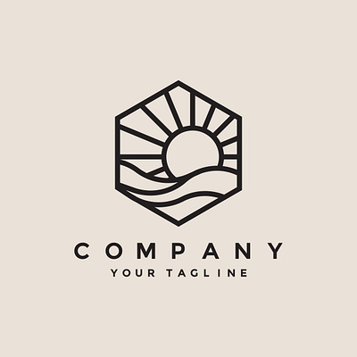 Sunset tiga beauty branding design icon illustration line lineart logo sunset vector