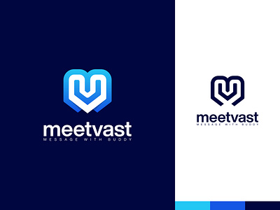 meetvast Logo app audio call app logo branding branding identity communication design google message app logo logo design message app icon message app iconic logo message logo message logos design minimalist mv combine logo mv letter logo mv logo mv monogram trendy message app logo video call app logo