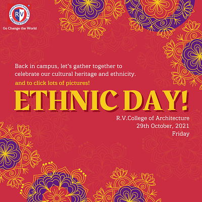 Ethnic day 2021 poster branding bright customised design fest graphic design logo poster typography