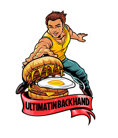 ULTIMATIN BACKHAND Logo 01 branding character design graphic design illustration logo mascot sold out vector