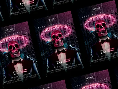 Halloween Club Flyer 3d branding flyer graphic design halloween halloween poster poster template