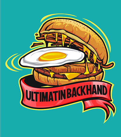 ULTIMATIN BACKHAND Alt Logo burger character design graphic design illustration logo typography vector