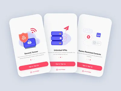 Guide Pages for Hyper App app colorful illustration ui ux