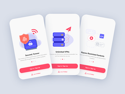 Guide Pages for Hyper App app colorful illustration ui ux