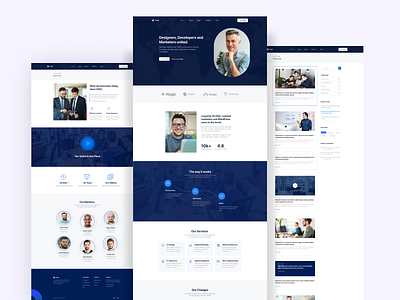 Tobak - Creative Business Agency Web UI Design agency business component design corporate design kit interface elements pixel navy product product design system themeforest ui ui kit uicards uiux visual design web design web ui web ui kit wireframe