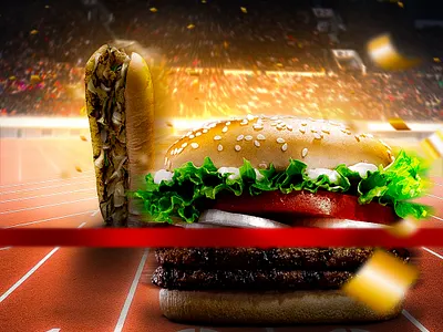Burger Manipulation akmeliasunny banner burger social banner eliascreation gburger manipulation graphic design manipulation design social media design template
