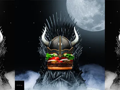 Burger Manipulation ad banner akmeliasunny banner burger manipulation burger templates dark burger banner graphic design manipulation social media design spooky banner design template trendy banner