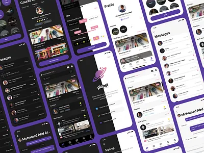 Planet in dark mode android app chat course dark mode dark theam design ios iphone login mobile app mobile application profile sketch ui uiux ux