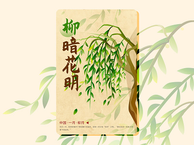 Representative plants of every month art illustration