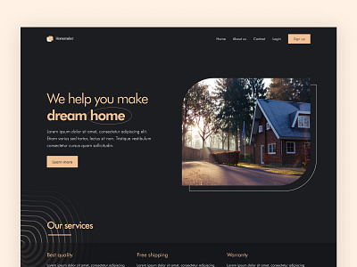 Home maker landing page design banner colorfull dailyui dailyuichallenge darktheme designer glasseffects glassmorphism home landingpage ui ux uxdesigner webdesigner webpage