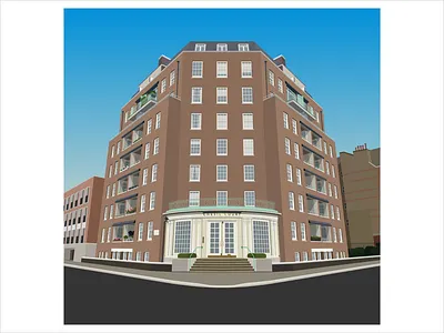 Chesil Court - Chelsea 🇬🇧 chelsea chesil court design flat gradient illustration kensington and chelsea london perspective retro uk vector vintage