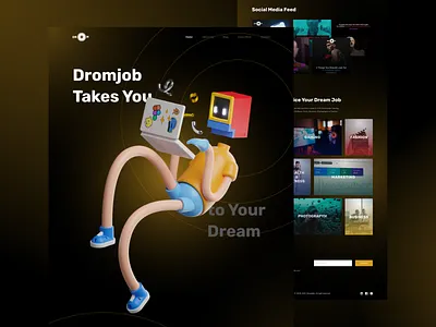 Dromjob Design app branding design graphic design illustration job logo ui uiux ux web