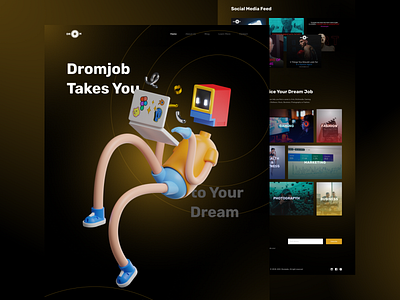 Dromjob Design app branding design graphic design illustration job logo ui uiux ux web