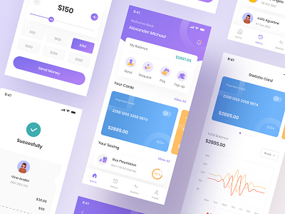 Finance Mobile App UI KIT app balance buy card chart credit design download finance graph kit mobile money product transfer ui