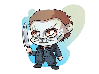 Micheal Myers branding chibi design digital art graphic design halloween happy halloween ill illustration micheal myers minimal vector